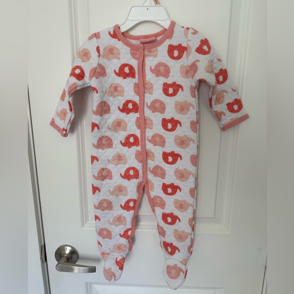 Sweet & Soft Pink Elephant Snap Pajamas